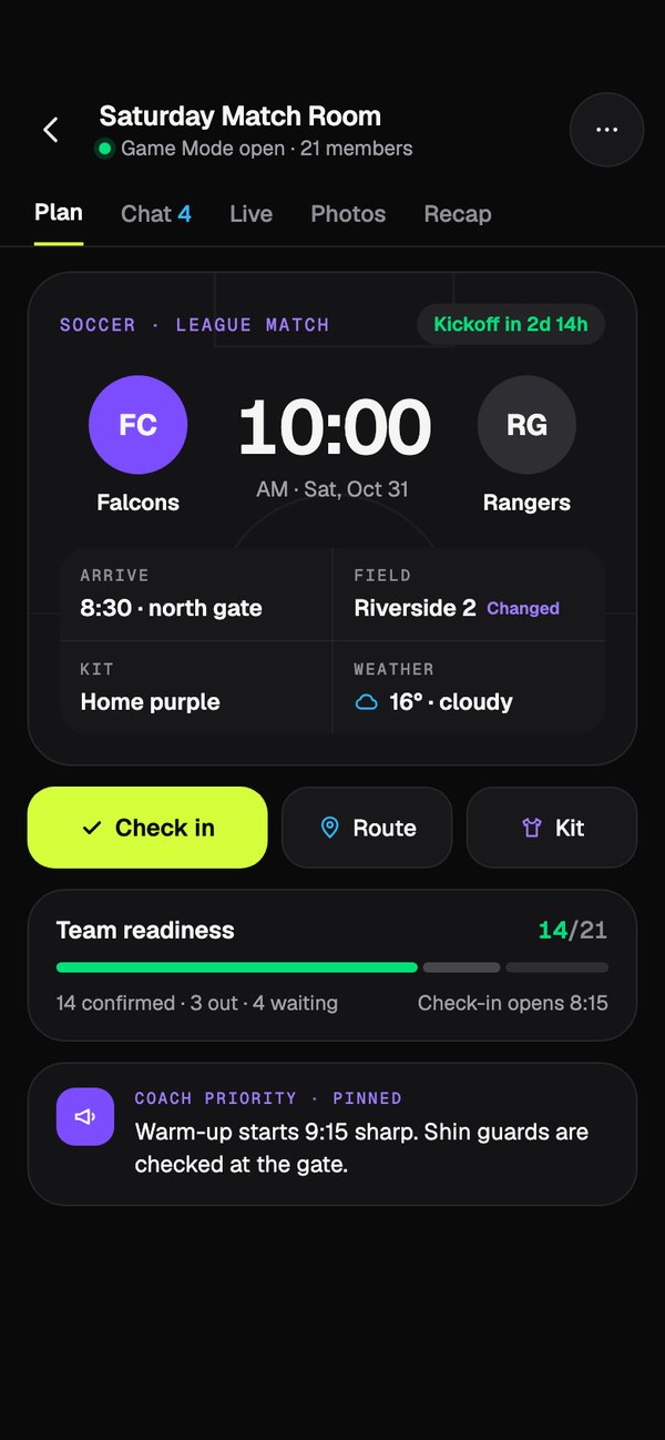 Game-day room