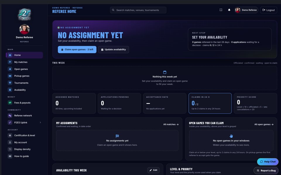 Referee dashboard