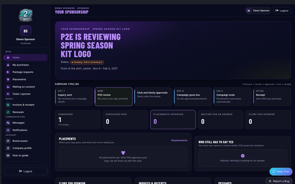 Sponsor dashboard